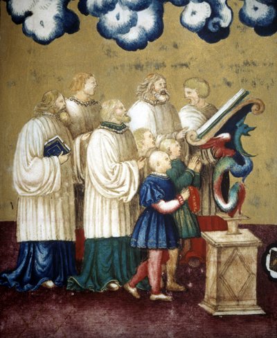 Pieśń gregoriańska z XV wieku. Kościół Incoronata z Lodi autorstwa Unknown artist