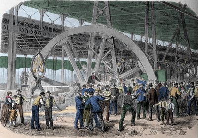 Greve du Creusot. Rozjemca pracowników warsztatów w momencie wypłaty. 19 wiek. autorstwa Unknown artist