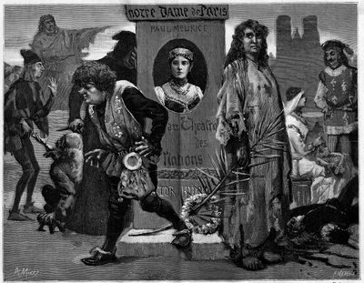 Gringoire, Quasimodo, La Esmeralda, La Sachette i Phoebus. Główni bohaterowie spektaklu „Notre Dame de Paris”, dramatu Paula Meurice