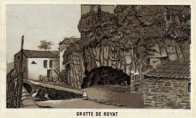 Grotte de Royat (Puy-de-Dome i region Owernii). Chromolitografia z końca XIX wieku. autorstwa Unknown artist