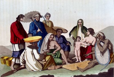 Grupa Chińczyków. Paryska Biblioteka Sztuk Zdobniczych Kostiumy antyczne i współczesne autorstwa Unknown artist