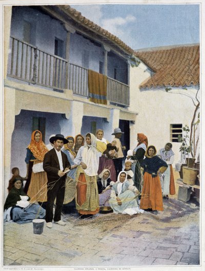 Grupa Cyganów w Trianie na przedmieściach Sewilli autorstwa Unknown artist