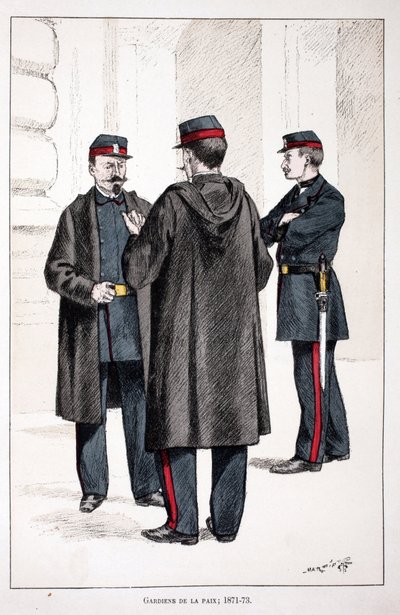 Strażnicy Pokoju (1871-1873). Akwaforta w kolorach, dla ilustracji „Historia korpusu sił pokojowych””” książka wydana pod patronatem Louisa Lepine