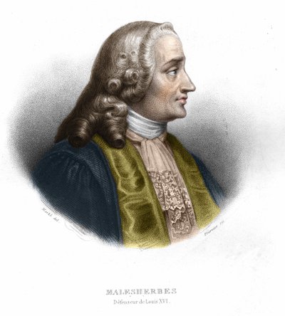Guillaume Chretien (Guillaume-Chretien) autorstwa Lamoignon de Malesherbes (1721-1794). Francuski polityk. Grawerowanie z 1852 r. autorstwa Unknown artist