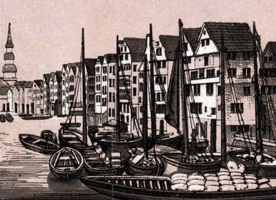 Hamburg (Hamburg), Niemcy: widok na Wandrahmfleeth. w „” Świat ilustruje 168 odsłon”” Niedatowany (koniec XIX wieku) autorstwa Unknown artist