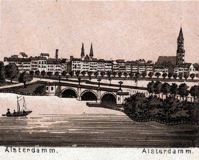 Hamburg (Hamburg), Niemcy: widok na Alsterdamm. w „” Świat ilustruje 168 odsłon”” Niedatowany (koniec XIX wieku) autorstwa Unknown artist