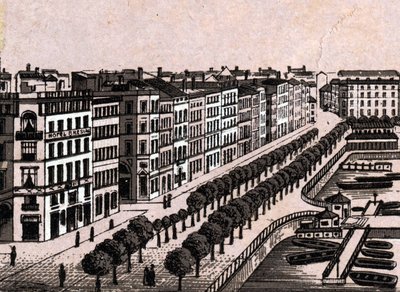 Hamburg, Niemcy: widok stary Jungfernstieg (stary Jungfernstieg w Hamburg). w „” Świat ilustruje 168 odsłon”” Niedatowany (koniec XIX wieku) autorstwa Unknown artist