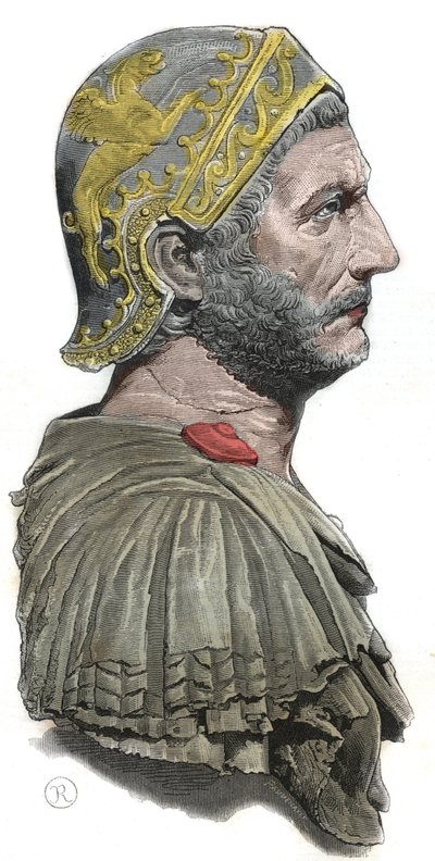 Hannibal - Portret Hannibala lub Annibala Barki (ok. 247-183 pne), generała Kartaginy i męża stanu autorstwa Unknown artist
