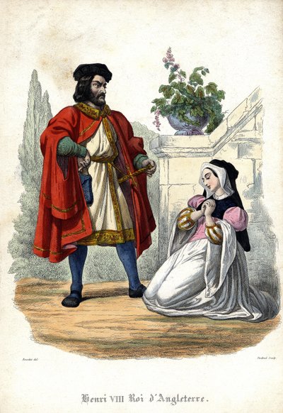 Henri VIII (1491 - 1547) i Anne de Boleyn (Anna lub Ann Bolin i Anne Bullen autorstwa Unknown artist