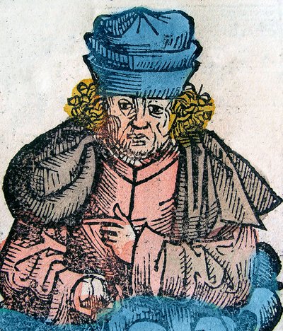 Herodota (Herodot, 484-425 p.n.e.), historyk grecki - HERODOT 490-425 p.n.e., historyk grecki - drzeworyt z Kroniki Norymberskiej autorstwa Unknown artist