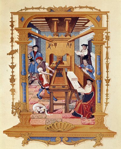 Historia drukarstwa: warsztat typograficzny około 1530 r. autorstwa Unknown artist