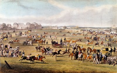 Wyścigi konne w Chantilly pod patronatem księcia Orleanu Rycina z 1841 r. Kolekcja prywatna autorstwa Unknown artist