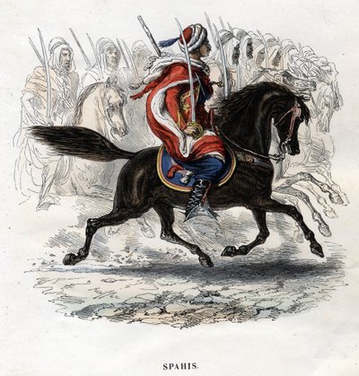 Spahis konny. Grawerunek z 1844 roku. autorstwa Unknown artist