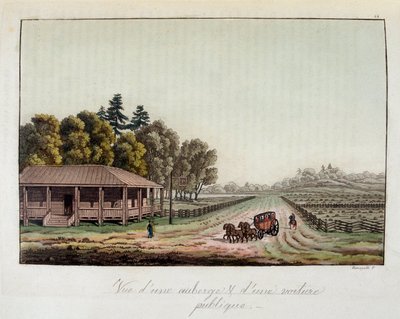 Hostel i pracowitość w Stanach Zjednoczonych - w „Starym i współczesnym stroju” Ferrario, wyd. Milan autorstwa Unknown artist