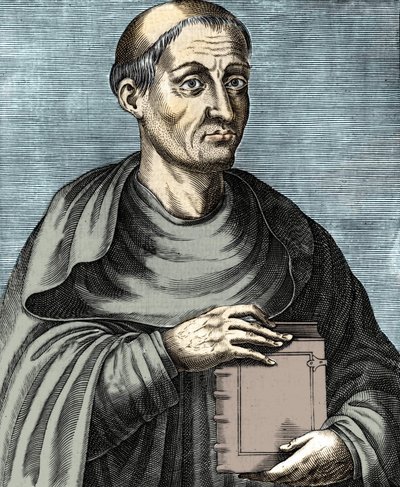 Hugues de Saint Victor. Francuski teolog i filozof. XII wiek. Rycina z XVII wieku. autorstwa Unknown artist