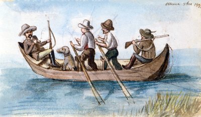 Łowcy w marakasach. Rysunek autorstwa Unknown artist