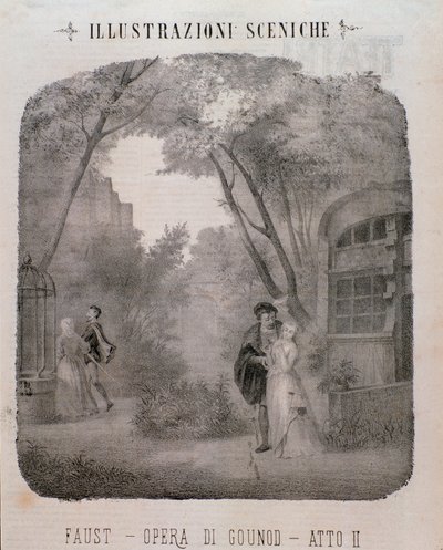 Ilustracja do drugiego aktu Fausta autorstwa Charlesa Gounoda autorstwa Unknown artist