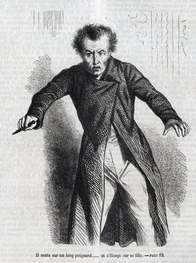 Ilustracja do powieści „La Vendetta” autorstwa Honore de Balzac (1799-1850). autorstwa Unknown artist