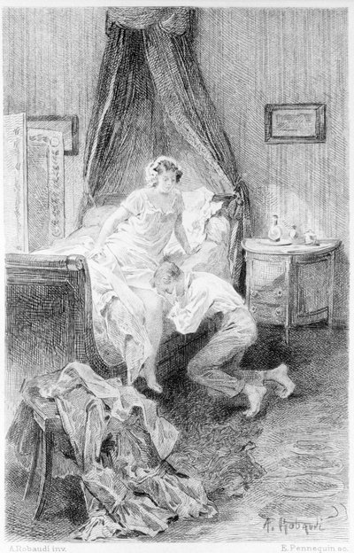 Ilustracja „Czerwonego i czarnego” autorstwa Stendhala. 1830. autorstwa Unknown artist
