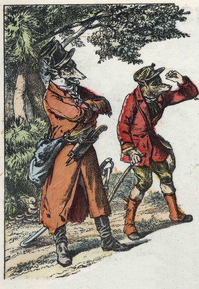 Ilustracja do bajki „Dobra mama owca”. W „Opowieściach z domu dla najmłodszych””. Anonimowy rycina z XIX wieku. autorstwa Unknown artist