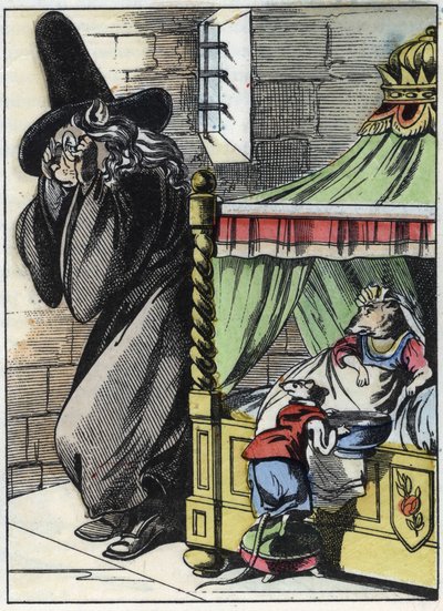 Ilustracja do bajki „Straszny Raminagrobis i myszy”””””””””””””””””””””””””””””””””””””””””””””””””””. W „Opowieściach z domu dla najmłodszych””. Anonimowy rycina z XIX wieku. autorstwa Unknown artist