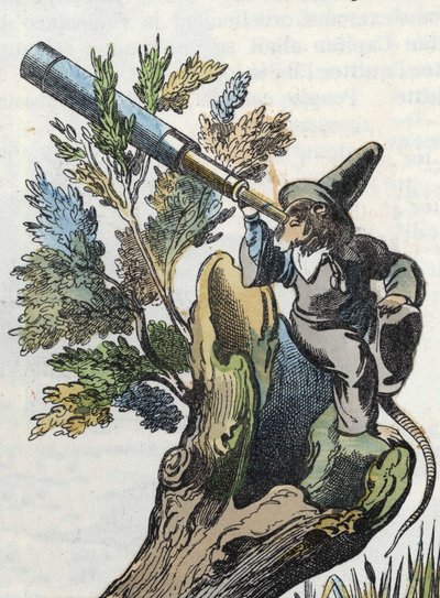 Ilustracja do bajki „Straszny Raminagrobis i myszy”””””””””””””””””””””””””””””””””””””””””””””””””””. W „Opowieściach z domu dla najmłodszych””. Anonimowy rycina z XIX wieku. autorstwa Unknown artist