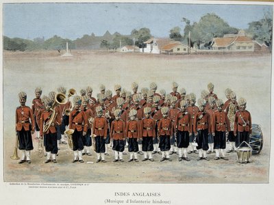 Orkiestra piechoty Indii Angielskich - rycina, koniec XIX wieku. autorstwa Unknown artist
