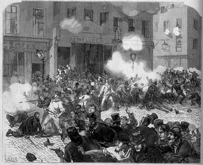Irlandia 1872: Kłopoty w Belfaście, walka między orangistami a katolikami. autorstwa Unknown artist