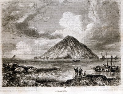 Wyspa Stromboli w XIX wieku. autorstwa Unknown artist