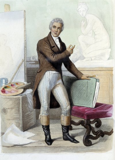 Jacques Louis David Francuski malarz i rysownik (1748-1825) w red. Mennechet, „Le Plutarque francais”” autorstwa Unknown artist