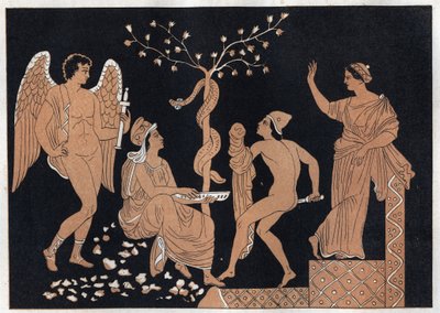 Jason i Medea - grawerowanie z „” Zwyczajów i Tradycji Wszystkich Ludów Wszechświata. Czyli Historia rządu, praw, milicji, religii wszystkich narodów od czasów najdalszych do dnia dzisiejszego „1856 autorstwa Unknown artist