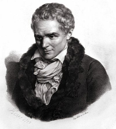 Jean-Jacques Rousseau (1712-1778), francuskojęzyczny pisarz i filozof z Genewy. autorstwa Unknown artist