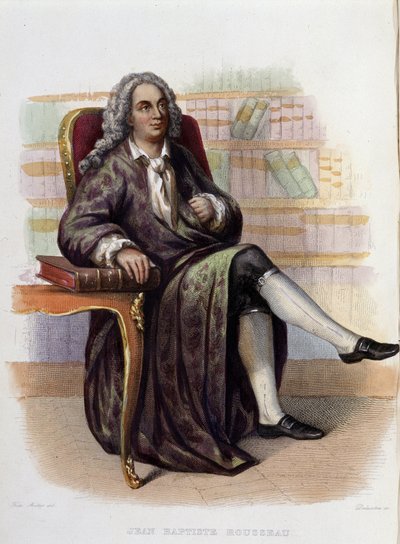 Jean Baptiste (Jean-Baptiste) Rousseau (1670-1741), francuski poeta - w „The French Plutarch””, red. Mennechet autorstwa Unknown artist