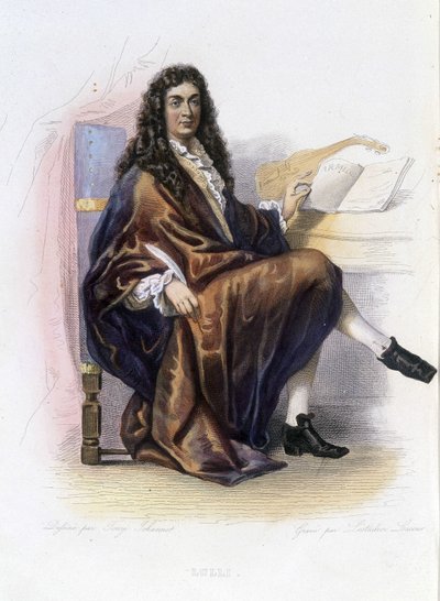Jean Baptiste Lully (1632-1687) - w „Le Plutarque francais” ”, wyd. Mennechet autorstwa Unknown artist