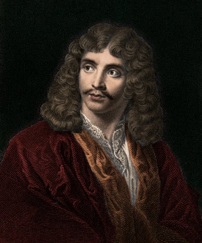 Jean Baptiste Poquelin Moliere 1622-1673 - grawerowanie - XIX wiek autorstwa Unknown artist