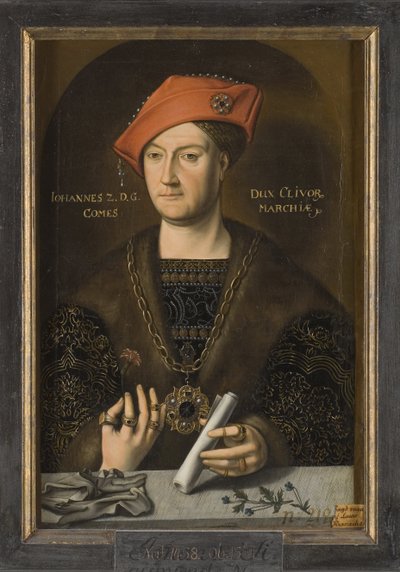 Jean II de Cleves, dit le Clement - Portret Jana II (1458-1521), księcia Kleve, hrabiego Marka, Anonim. Olej na płótnie. Wymiar : 66x45 cm. Muzeum Narodowe w Sztokholmie autorstwa Unknown artist