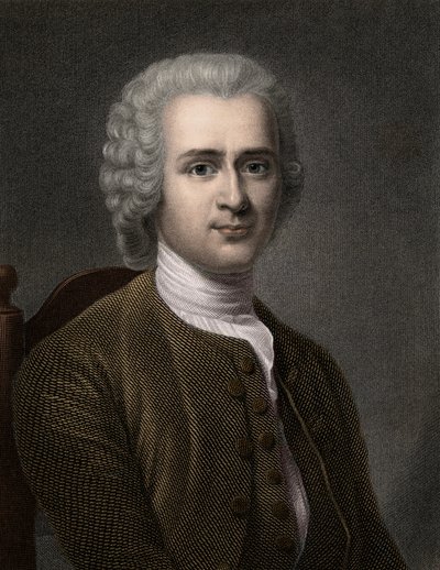 Jean Jacques Rousseau 1712-1778 - rycina - XIX wiek autorstwa Unknown artist