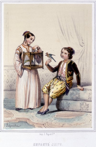 Żydowskie dzieci Algierii w drugiej połowie XIX wieku. autorstwa Unknown artist