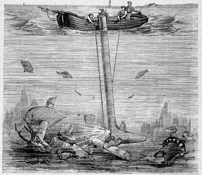 Jobard Underwater Explorer - w „Cudach nauki” autorstwa Louis Figuier autorstwa Unknown artist