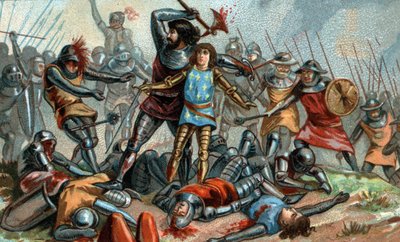 Jan II Dobry i jego syn Filip Hardi stoczyli bitwę pod Poitiers w 1356 roku. autorstwa Unknown artist