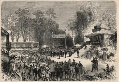 Podróż Napoleona III (1808-1883) i Impress Eugenie de Montijo (1826-1920) do Rouen: rozdanie nagród w konkursie rolniczym. Grawer w „”L