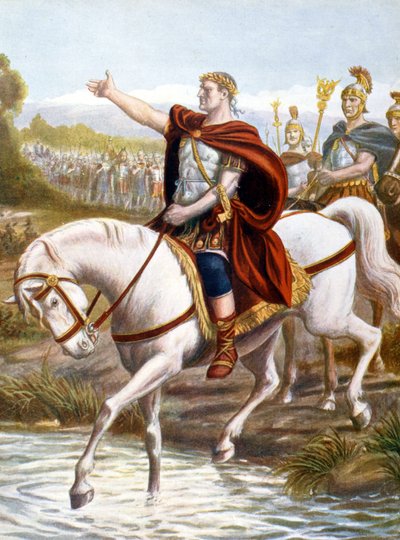Juliusz Cezar mija Rubikon (grafika) autorstwa Unknown artist