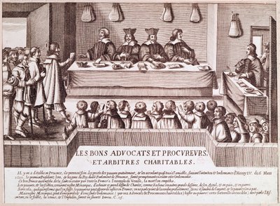 Sprawiedliwość za panowania Henryka IV: prawnicy i prokuratorzy (Grawerowanie autorstwa Unknown artist