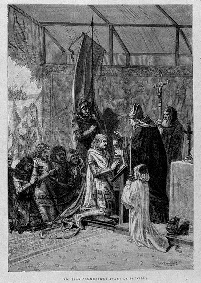 Król Jan komunikujący się przed bitwą (Poitiers? autorstwa Unknown artist