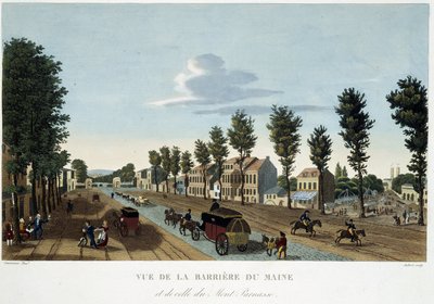 Bariera Maine, około 1820 r. - w „Widokach Paryża” Courvoisier autorstwa Unknown artist