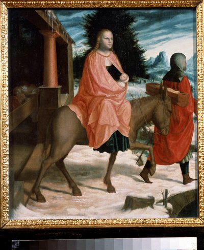 "Ucieczka do Egiptu" (Ucieczka do Egiptu) Obraz niezidentyfikowanego artysty z XV wieku. Muzeum Puszkina, Moskwa autorstwa Unknown artist