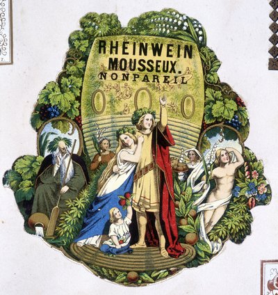 Etykieta „”Rheinwein musujące - Monpareil””, sd. 19 wiek. autorstwa Unknown artist