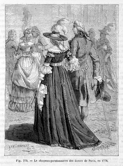 Czapka piorunochronowa Damy Paryża 1778 - grawer autorstwa Unknown artist