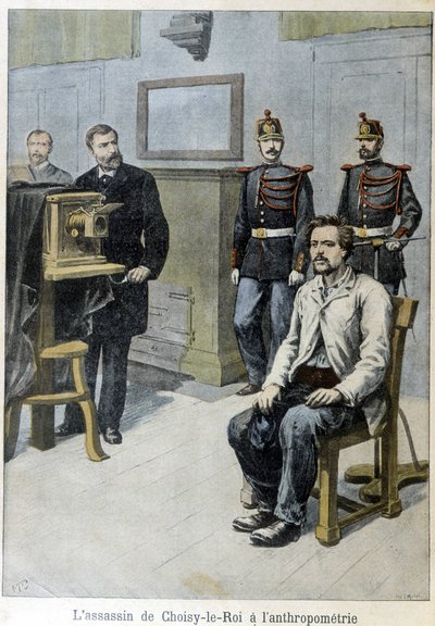 Zabójca Choisy-le-Roi do antropometrii (i pana Alphonse Bertillon) - w „” Le Petite Journal”, maj 1899 autorstwa Unknown artist