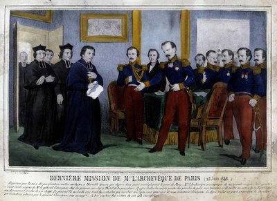 Ostatnia misja Archeveque Paryża (25 czerwca 1848) autorstwa Unknown artist